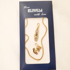 Effy Gold Anchor & Sandal Necklace Set
